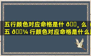 五行颜色对应命格是什 🕸 么（五 🌼 行颜色对应命格是什么属性）